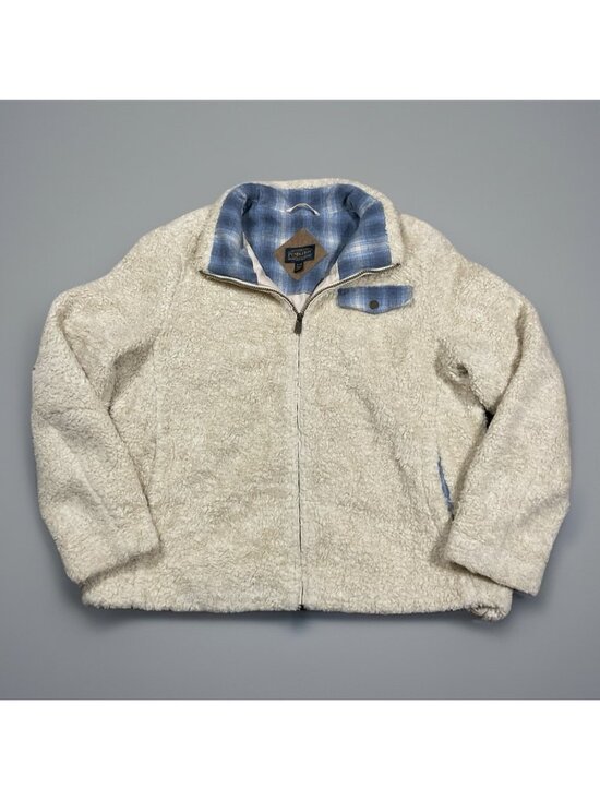 Pendleton Jackets & Blazers - Pendleton Womens Sherpa Fleece Jacket Wool Trim Size XL Full Zip Cowgirl
